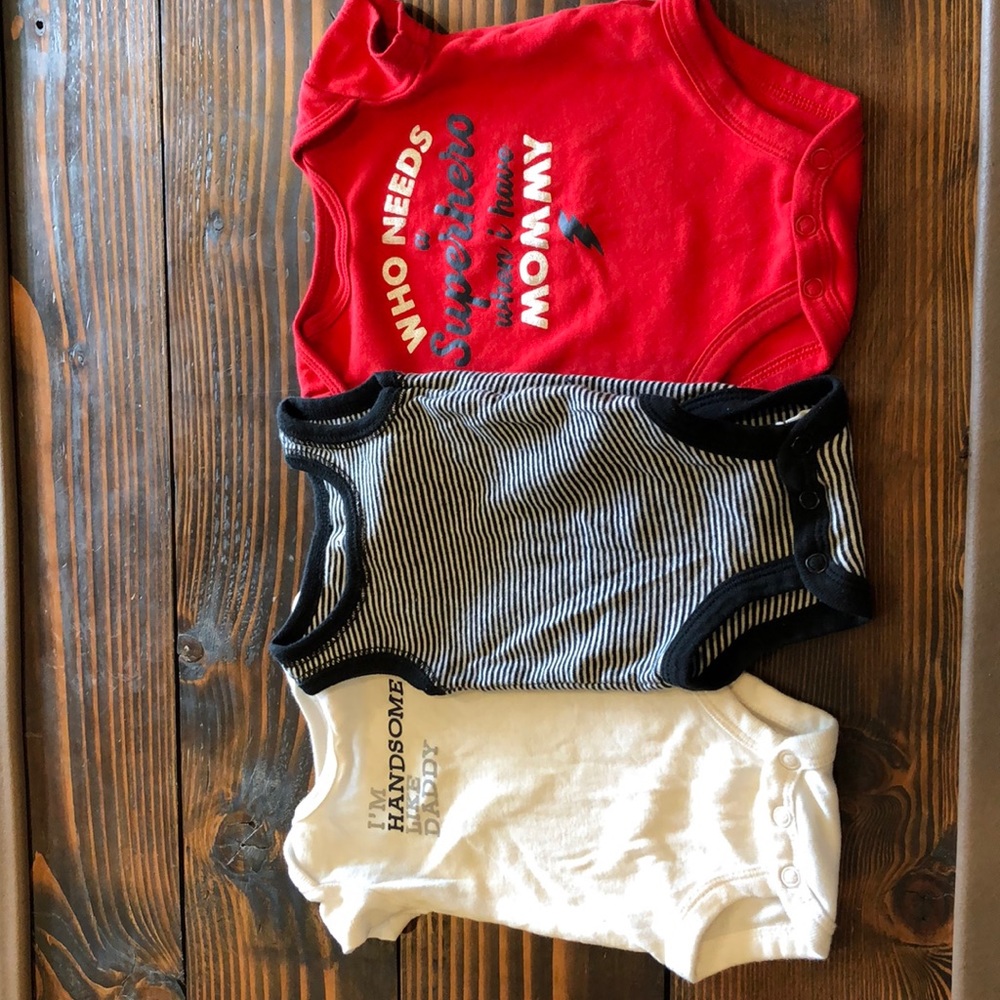 3 newborn onesies one tank
